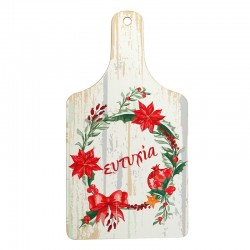 Wooden Cutting Board w/ Flowers & Mistletoe 107x200mm