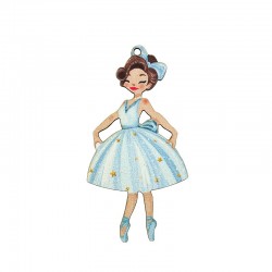 Wooden Pendant Ballerina 40x78mm