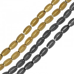 Αιματίτης Χάντρα Σωληνάκι Οβάλ 3x5mm (Ø0.8mm) (~75τμχ)