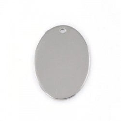 Brass Oval Tag Plain 21x29mm (Ø 1.9mm)
