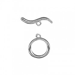 Fermoir T Rond en Métal/Zamac, 23x18mm