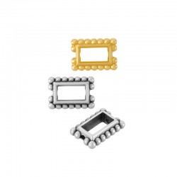 Zamak Slider Rectangle Frame w/ Beads 11x7mm (Ø1.3mm)