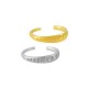 Brass Finger Ring with Lines 22x5mm