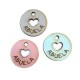 Charm di Legno Rotondo con Cuore e Scritta "ABUELA" 17mm