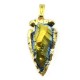 Pendentif avec sémi-précieuse Obsidienne 24x38mm