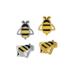 Perle en Acier Inoxydable 316 Émaillée Abeille 11 x 12.6 mm Ø 1.5 mm