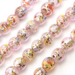 Murano Style Glass Bead 10mm (40pcs) Ø2mm