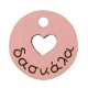 Pendentif en Bois avec cœur et inscription "δασκάλα" 17mm