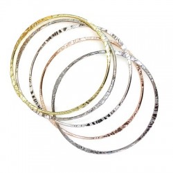 Brass Bangle Eco Hammered 69mm