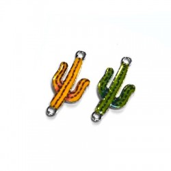 Conector de Metal Zamak con Esmalte Cactus 13x21mm