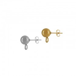 Stainless Steel 304 Earring Ball Pin w/ Loop 5mm