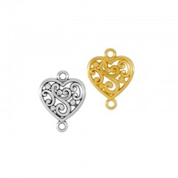 Zamak Connector Heart 14x12mm