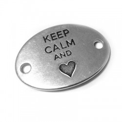 Zamak 'KEEP CALM' w/ Heart 29x20mm