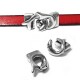 Zamak Clasp Set 2 Fish 30x15mm (Ø 10x2mm)