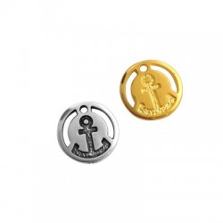 Médaille avec ancre en Métal/Zamak 18mm