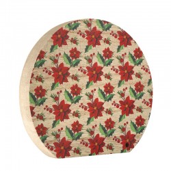 Wooden Deco Hemicylce w/ Flowers 145x132mm