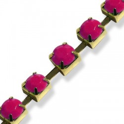 Steel Cup Chain 6mm w/ Acrylic Stones