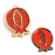 Enameled Ceramic Pendant Pomegranate 45x53mm