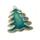 Ceramic Lucky Pendant Christmas Tree w/ Enamel 40x45mm