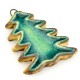 Ceramic Lucky Pendant Christmas Tree w/ Enamel 40x45mm