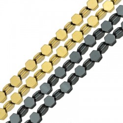 Hematite Bead Hexagon 7mm (Ø1mm) (60pcs)