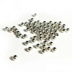Perles Rondes gros trous en Métal/Laiton ~ 4x3,2 mm (Ø 1.3 mm) (les dimensions peuvent varier)