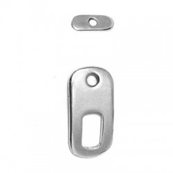 Fermoir T Rectangulaire en Métal/Zamac, 22x11mm