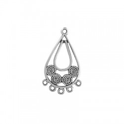 Pendentif éthnique avec anneaux en Métal/Zamak 17x26mm