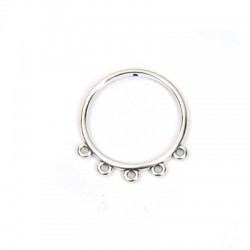 Pendentif Cercle en Métal/Zamak 32mm avec 5 anneaux