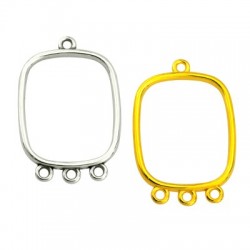 Zamak Pendant Oval Frame w/ Loops 22x30mm