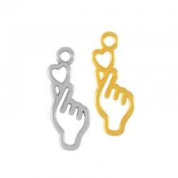 Zamak Charm Hand w/ Heart 9x18mm