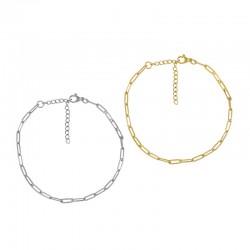 Stainless Steel 304 Anklet Paperclip 190mm & Extension 50mm