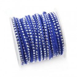 Lacet Suédine Strassée 3mm (5m / bobine)