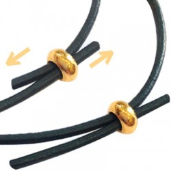 Perlina in Metallo Ottone con Caucciù per Nodo Scorrevole 8x4mm (Ø 2.2mm)