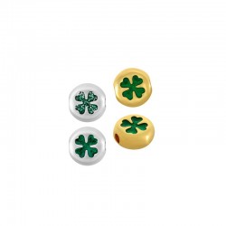 Zamak Slider Round w/ Four Leaf Clover & Enamel 9mm (Ø2.2mm)