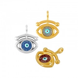 Zamak Charm Evil Eye w/ Enamel 16mm