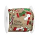 Ruban en Polyester « Merry Christmas » avec Boucles 63 mm (~10 Yards)
