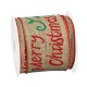Cinta de Poliéster «Feliz Navidad» con Muérdago 63 mm (~10 Yardas)