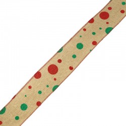 Polyester Ribbon w/ Polka Dots 50mm (~10yards)