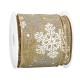 Nastro in Poliestere con Fiocchi di Neve Bianchi 63 mm (~10 Iarde)