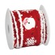 Nastro in Poliestere con Babbo Natale Rosso 50 mm (~10 Iarde)