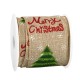 Nastro in Poliestere Merry Christmas con Albero 63 mm (~10 Iarde)
