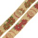 Ruban en Polyester « Merry Christmas » avec Fleurs 60 mm (~10 Yards)