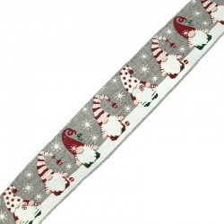 Ruban en Polyester avec Nains et Flocons de Neige 50 mm (~10 Yards)