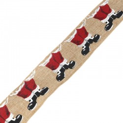 Ruban en Polyester avec Bottes du Père Noël 63 mm (~10 Yards)