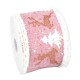 Ruban en Polyester avec Renne rose et Sapin 63 mm (~10 Yards)
