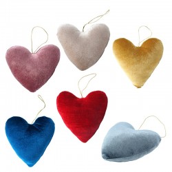 Cuscinetto decorativo in Velluto a sagoma di Cuore 14x15cm