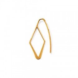 Brass Earring Rhombus 26x13mm