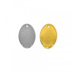 78080255 Breloque Ovale 12x18mm en Acier Inoxydable 304