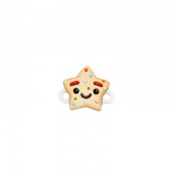 Plexi Acrylic Connector Gingerbread Star with Smile 12mm